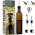 Zulay Kitchen Olive Oil Dispenser Bottle – 17oz Glass Oil Container with Spout, Funnel & Pourer – Dark Brown...