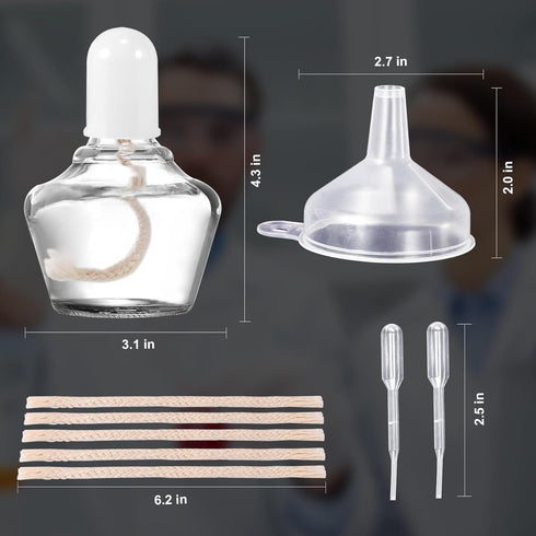 Annhua Alcohol Lamp Burner Alcohol Bunsen Burner 150ML, Glass Alcohol Burner Lab Equipment Heating - 5 Replacement Wicks, 2 Droppers and Funnel...