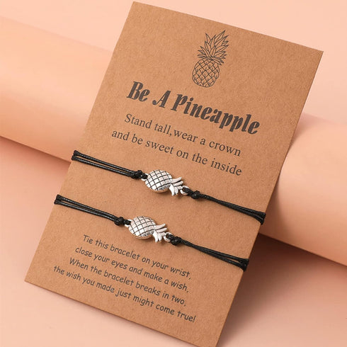 HUASAI 2Pcs Pineapple Bracelet for Women Pineapple Gifts BFF Friendship Bracelets Gift...