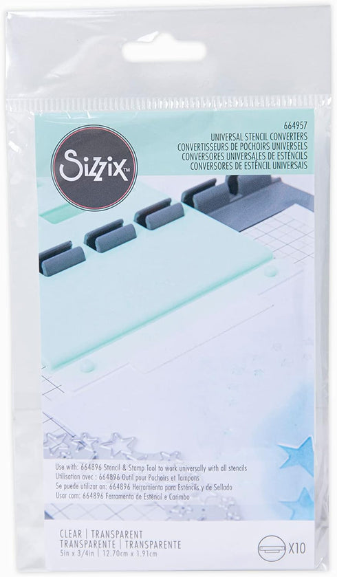 Sizzix Stamp Craft Accessory | Universal Stencil Converters 10PK | 664957 Tools, 10 Count (Pack of 1), Mulitcolour...