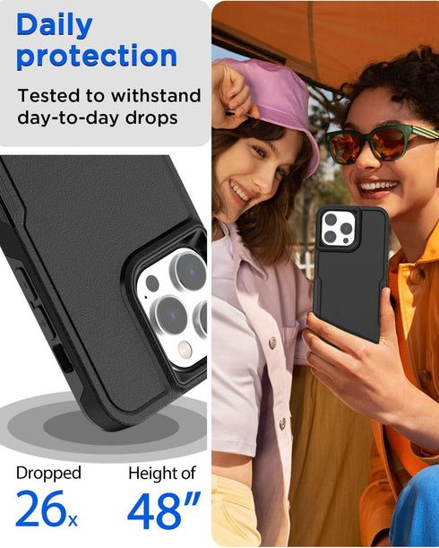 AICase for iPhone 15 Pro Case with Glass Screen Protector+Camera Lens,Heavy Duty Drop Protection Full Body Rugged Shockproof Military Protective T...