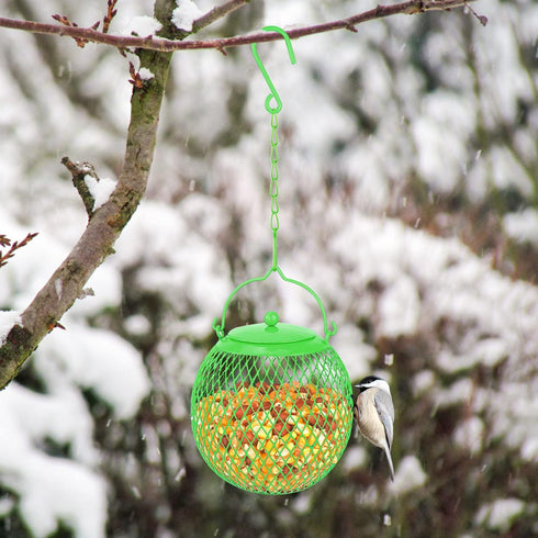 Urban Deco Set of 3 Ball Bird Feeder Metal Bird Feeders Squirrel Proof Bird Feeders for Bird Seed Birdfeeders Outside Hanging Decoration Garden Fe...