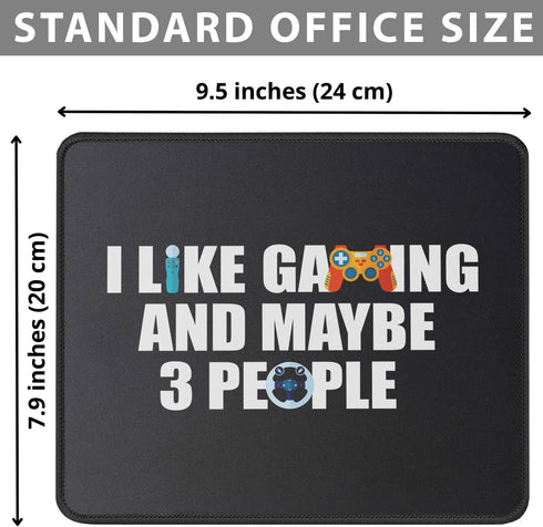 Men I Like Gaming and Maybe 3 People Mouse Pad Funny Video Gamer Gift Cool Gaming Mouse Mat 9.5 inch - Gift for Teen Boys Game Mousepad...