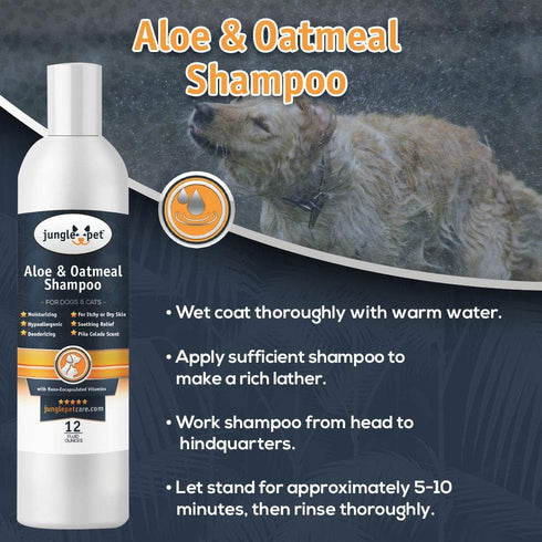 Jungle Pet Aloe Oatmeal Shampoo for Dogs - Sensitive Skin Dog Shampoo Oatmeal - Natural Dog Shampoo Sensitive Skin - Hypoallergenic Pina Colada Do...