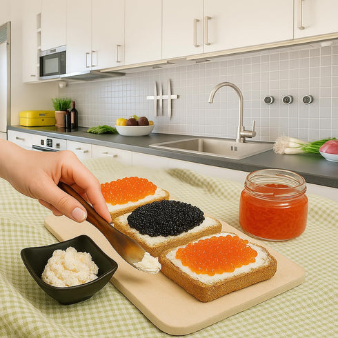 HIC Kitchen Caviar Spreader, Handcrafted in the United Kingdom, Responsibly Sourced Ankole Cow Horn, 5.75-Inch...