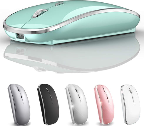 Rechargeable Bluetooth Mouse Wireless Bluetooth Mouse for iPad pro iPad Air Mac MacBook Pro MacBook Air Laptop Chromebook Windows HP DELL (Blue)...