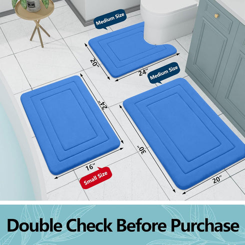 Arotive Memory Foam Bathroom Rug Mat 24x16, Ultra Soft and Absorbent Bath Mat, Machine Wash Dry, Comfortable Bath Rug Carpet for Bathroom Floor, T...