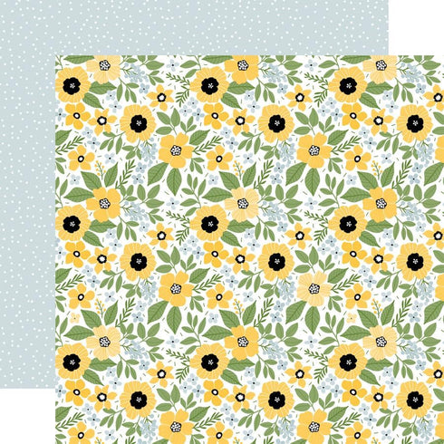 Bee Scrapbook Stickers - Kit with Honey Bee Scrapbook Paper 12x12 Inch | Floral, Bee Cardstock Paper, Sticker Set for DIY Craft, Card Making, Albu...