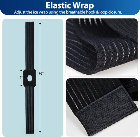 Ice Pack for Injuries Reusable: Ohuhu 3 Packs Ice Cold Packs with Wrap Ice Bag Hot Water Hot & Cold Therapy Pain Relief for Knee Leg Injury No-Lea...