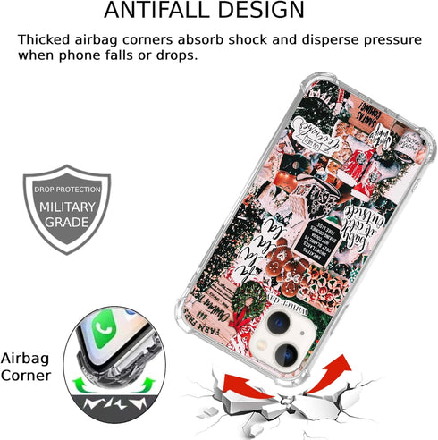 Christmas Aesthetic Case Compatible with iPhone 15, Winter Holiday Festive Case for iPhone 15, Trendy Cool TPU Bumper Case Cover...