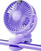 SWEETFULL Portable Clip on Fan - Battery Operated Stroller Fan, 4000mAh Small Rechargeable Fan with LED Display, 4 Speeds, Mini Personal Cooling D...