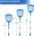 Pool Skimmer - Pool Net with 3 Section Pole, Pool Skimmer Net with Fine Mesh Net, Telescopic Aluminum Pole, Plastic Frame, Ultra-fine Pool Skimmer...