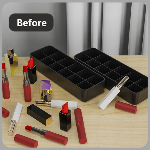 Organizer Holder for Lipstick Nail Polish: Lip Gloss Makeup Storage Drawer Organizers, Vanity Small Perfume Rack Plastic Tray Lipgloss Mascara Hol...