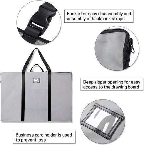 Large Size Art Portfolio Bag with Nylon Shoulder, 24 x 36 inches Light Weight Poster Storage Bag Board Holder with Handle and Zipper for Poster, S...