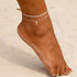 Ankle Bracelets for Women,14K Gold Plated Layered Glitter Waterproof Anklet Rhinestone Cross Anklets Layered Anklet Bracelets Boho Summer Beach Wa...