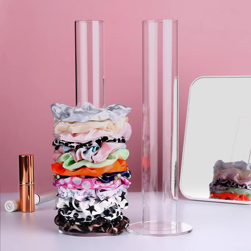 2 Pack Hair Scrunchies Organizer - 11 Inch Holder Stand, Ties Organizer, Accessories for Girls Room, Jewelry Tower...