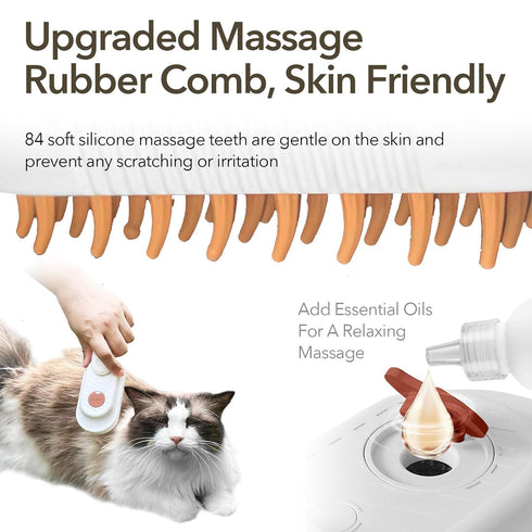 New 3-in-1 Cat Steam Brush With Enhanced Spray, Long Comb Steamy Brush for Shedding, Hair Remover, Cloud Care Water Brush for Long & Short Hair In...