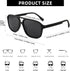 JIM HALO Polarized Aviator Sunglasses Men Women Vintage Square Driving Glasses (Matte Black Frame/Polarized Grey Lens)...