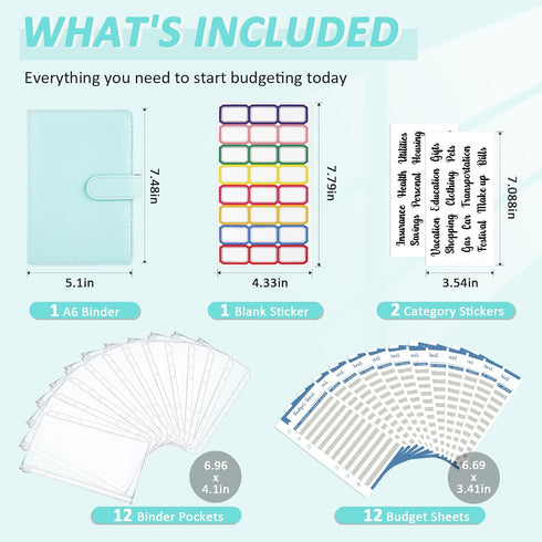 Onlyesh Budget Binder, Budget Binder with Zipper Envelopes, Cash Envelopes for Budgeting, Money Organizer for Cash, 28Pcs Budget Binder with Cash ...