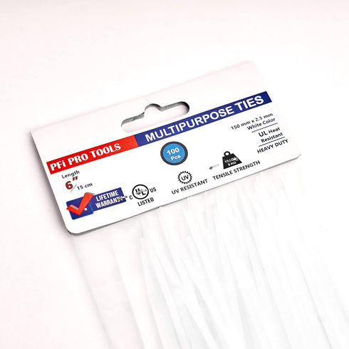 6 Inch UV-Resistant Cable Ties - 100 Pack, Heavy Duty, Transparent...