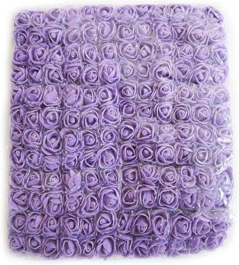 Mini Fake Rose Flower Heads 144pcs Mini Artificial Roses DIY Wedding Flowers Accessories Make Bridal Hair Clips Headbands Dress (Bottom add Gauze)...