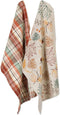 DII Fall Basics Kitchen Dishtowel Collection Printed & Plaid Fall Dish Towel Set, 18x28, Autumn Leaves, 2 Count...