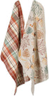 DII Fall Basics Kitchen Dishtowel Collection Printed & Plaid Fall Dish Towel Set, 18x28, Autumn Leaves, 2 Count...