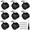 8 Pcs 1.5 Inch Furniture Casters with Brake Swivel Replacement Wheels Small Nylon Plastic Castor Wheels for Rolling Cart Table Chair Cabinet, Blac...
