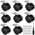 8 Pcs 1.5 Inch Furniture Casters with Brake Swivel Replacement Wheels Small Nylon Plastic Castor Wheels for Rolling Cart Table Chair Cabinet, Blac...