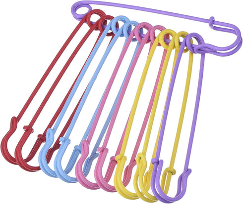 Outus Steel Safety Pins Blanket Pins 4 Inch Extra Large, 5 Colors 10 Pieces...