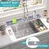 Longer Sink Splash Guard Mat 33 inch, Silicone Faucet Handle Drip Catcher Tray, Longer Silicone Sink Mat for Kitchen Bathroom, Drip Protector Spla...