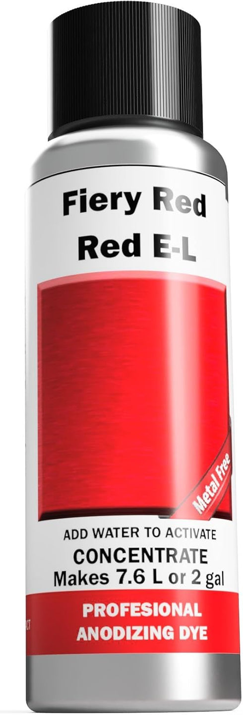 Professional Aluminum Anodizing Pigment Dyes | Fiery Red E-L | Light to Rich Red | Powder Concentrate Makes 7.6 Liters or 2 Gallons...