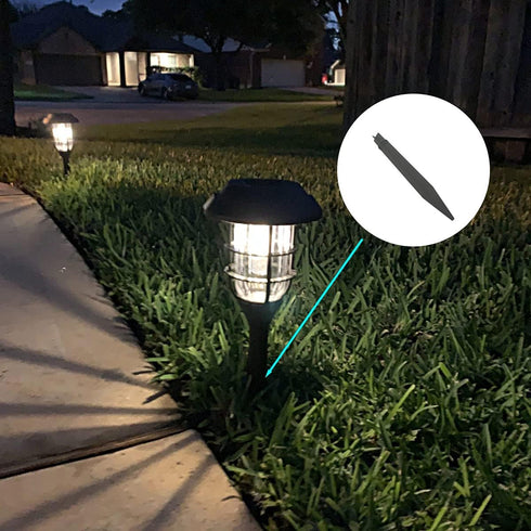 6PCS 8.25 Inch Reinforced Ground Spikes, Solar Lights Spikes ABS Plastic Lights Replacement Stakes, Ideal for Solar Pathway Lights Garden Lights T...