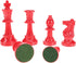 WE Games Color Bright Plastic Staunton Tournament Chess Pieces with 3.75 in. King - Half Chess Set of Chess Pieces Only, Red...