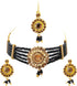 Traditional Indian Gold Plated Kundan Pearl Choker Bridal Necklace Combo with Maang Tikka and Earrings Jewellery/Jewelry Set for Women (SJN_157_PP...