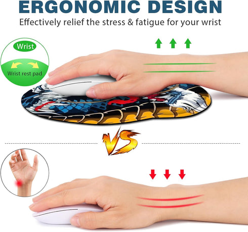 DINKY Ergonomic Mouse Pads, Cute Mouse Pad with Wrist Rest Support Gel, Non-Slip PU Base Mouse Mat with Memory Foam for Home, Office and Gaming, E...