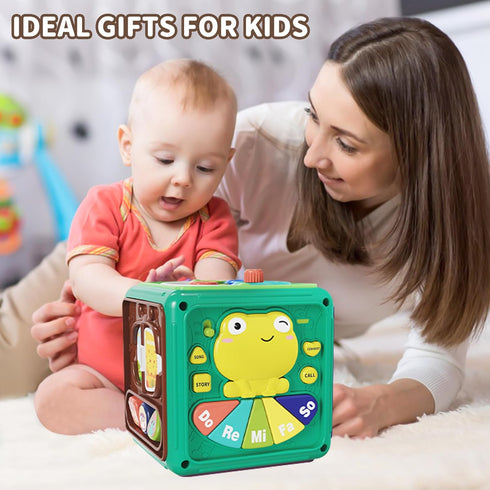 Montessori Toys for 1 Year Old - Toys for Ages 0-2, Frog Musical Learning Busy Cube, Kids Toddler Sensory Toys for 1 2 3 Year Old Boys Girls, Chri...