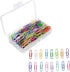 200pcs Coloured Paper Clips with Plastic Box Plastic Coated Metal Paper Clips for Office Stationery 33mm 20 Colors...