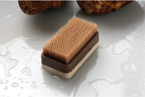 HIC Kitchen Potato Brush and Vegetable Scrubber, Dual-Textured Bristles...