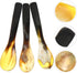 Hemoton 3PCS Caviar Mother of Pearl Teaspoons Soup Ox Horn Serving for Caviar, Ice Cream, Dessert,Espresso Coffee,Egg...