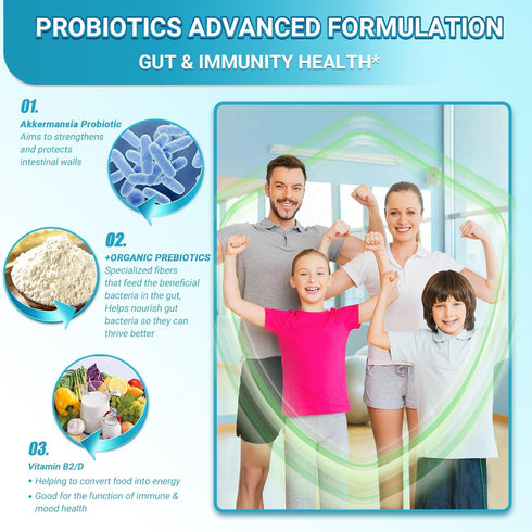 Akkermansia Probiotic, GLP-1 Probiotics for Women & Men - 10 Billion AFUs + Organic Prebiotics, Digestive, Gut, Immune & Overall Health, Enhances ...