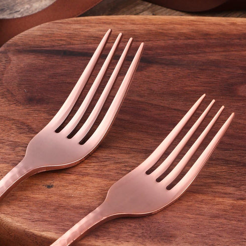 5-Piece Rose Gold Silverware Flatware Set Service for 1 Stainless Steel Cutlery Set Include Dinner Knife Table Fork Table Spoon Salad Fork Tea Spo...