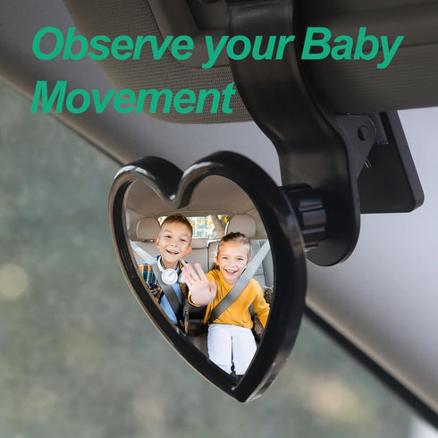Baby Car Mirror Rear Facing,Convex Rear View Baby Mirrors for Cars,Automotive Interior 360 Degrees Adjustable Love Mirrors to See Rear Kids,Babies...