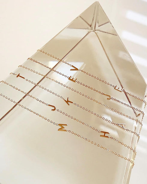 Sideways Initial Necklaces for Women, 14k Gold Plated Initial Necklace Dainty Gold Letter Necklace Simple Gold Choker Necklaces Cute Name Necklace...