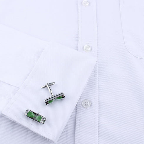 Green Hourglass Cufflinks For Men....