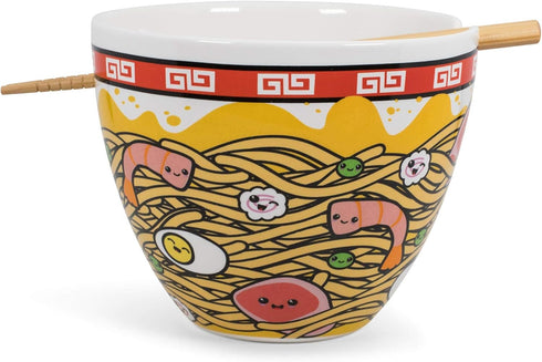 Toynk Sunken Noodles Japanese Ceramic Dish Set | 16-Ounce Ramen Bowl and Chopsticks Set...