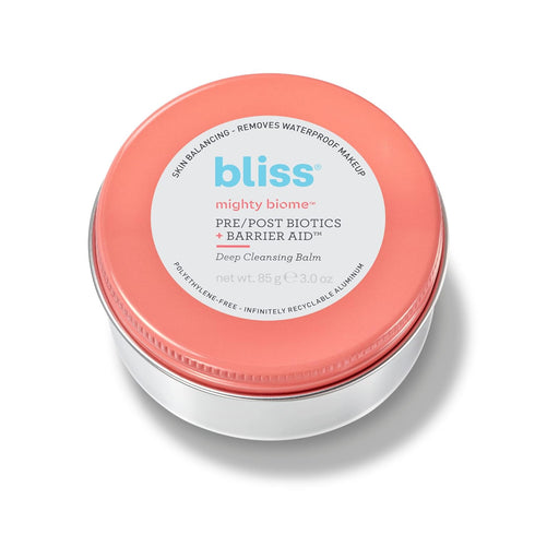 Bliss Mighty Biome Deep Cleansing Balm - 3.0 Oz - Dissovlves Waterproof Makeup & Impurities - Pre/Post Biotics + Barrier Aid - Antioxidants Balanc...