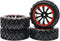 JIUWU 4-Pack Off-Road Wheels 12mm Hex Rc Wheels and Tires - High-Performance Upgrade for 1/10 Rc Tires Cars - Durable Plastic and Rubber Construct...