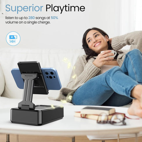Gifts for Men Foldable Cellphone Stand with Bluetooth Speaker Wireless Speaker with Phone Holder Birthday Gift Idea for Man Woman Cool Gadget...