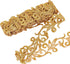 NBEADS 4.37 Yards Gold Embroidery Polyester Ribbons, 1.3 Inch Wide Adhesive Goldenrod Lace Trim Iron on Metallic Flower Lace for Sewing Costumes G...